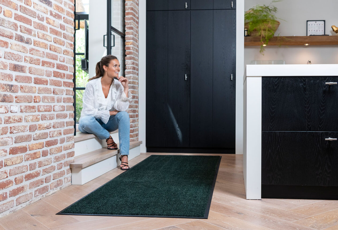 Binnenmat groen Mattador Mariner met vrouw